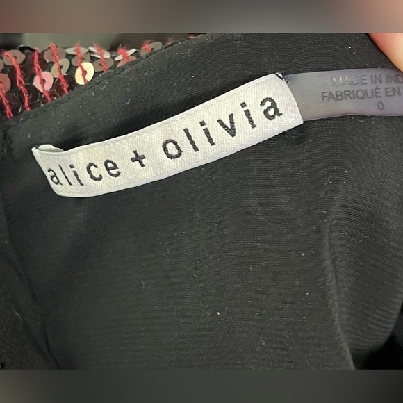 ALICE + OLIVIA Bayley Sequin Collared Wrap Gown - Picture 8 of 11